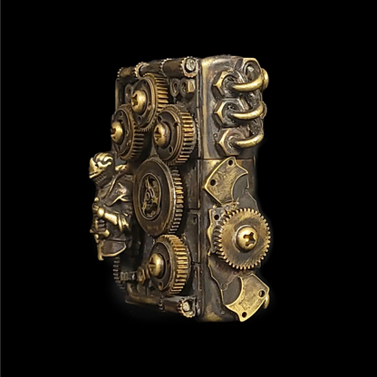 steampunk-knight-lighter-case-brass-gears-industrial-gothic-twotoys