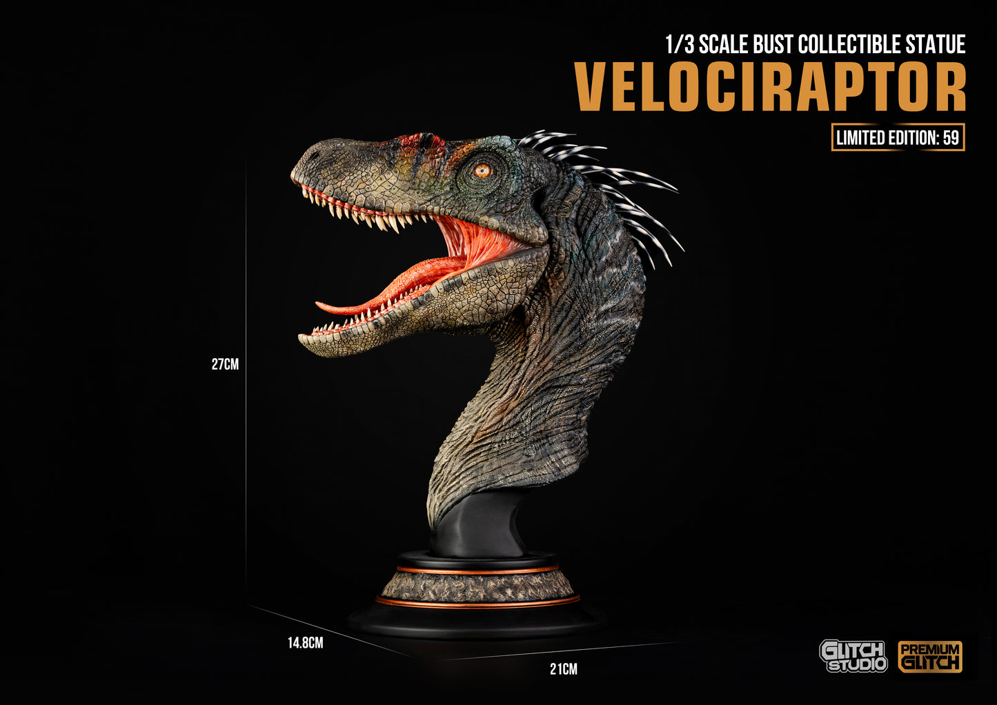 Glitch Studio – Velociraptor Bust 1/3 Scale