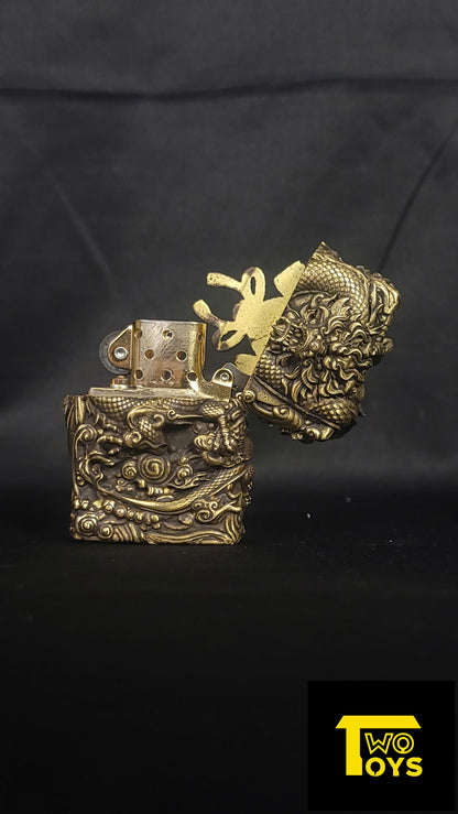 Handcrafted Lighter Shell - Samurai - Dragon -Flowers - Legendary Japan Sword - Twotoys